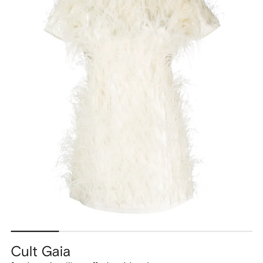 Cult Gaia Ivory Feathered Dress